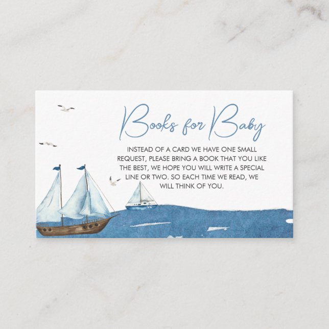Ahoy It’s A Boy Nautical Books for Baby Enclosure Card (Front)