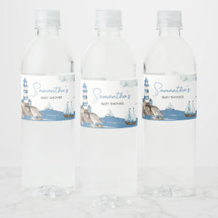 Ahoy It’s A Boy Nautical  Water Bottle Label