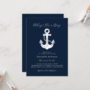 Ahoy It’s a Boy Personalised Sailor Baby Shower Invitation