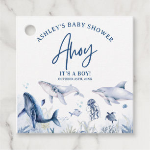 Ahoy! It’s a Boy, Under the Sea Boy Baby Shower Favour Tags