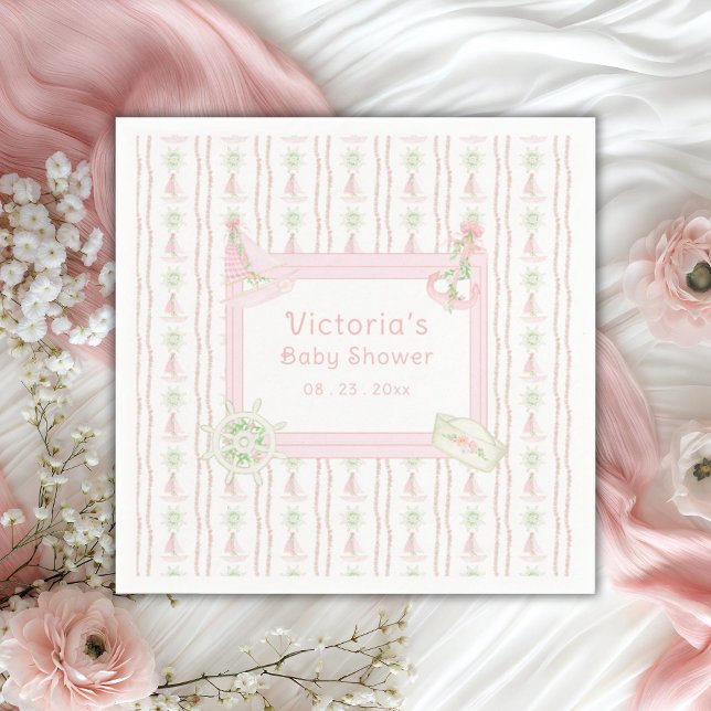 Ahoy It’s a Girl Nautical\ Baby Shower Invitation (Creator Uploaded)