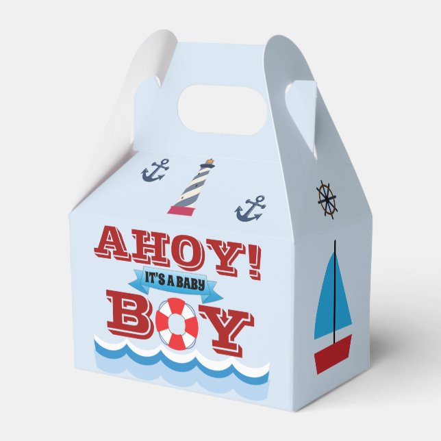Ahoy It's A Baby Boy Favour Box (Back Side)