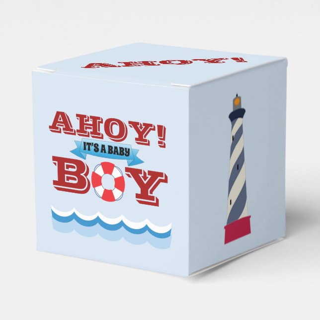 Ahoy It's A Baby Boy Favour Box (Front Side)