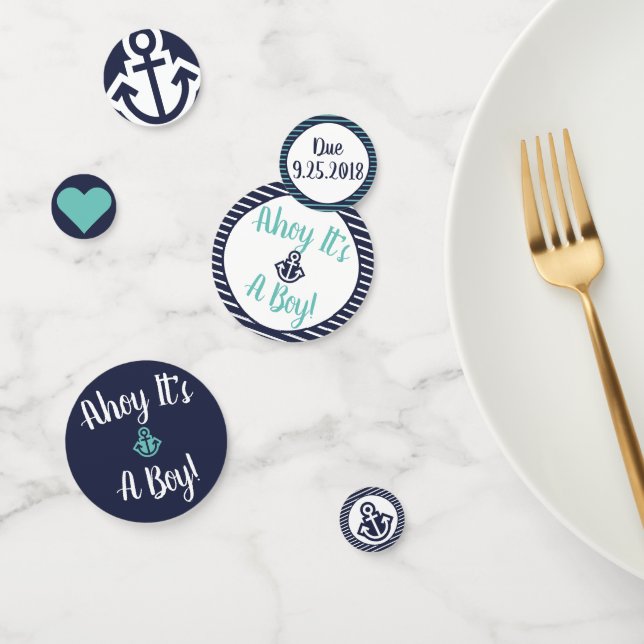 Ahoy It's A Boy Anchor Customisable Confetti (Group)