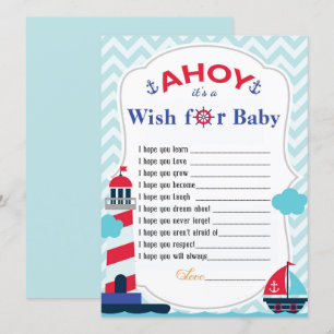 Ahoy It's A Boy baby Shower Advice Card