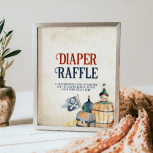 Ahoy It's A Boy Baby Shower Diaper Raffle Sign