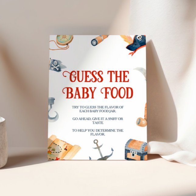 Ahoy It's A Boy Baby Shower Guess The Baby Food Pedestal Sign (Creator Uploaded)