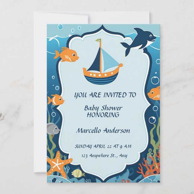 "Ahoy! It's a Boy_ Baby Shower Invitation  (Front)