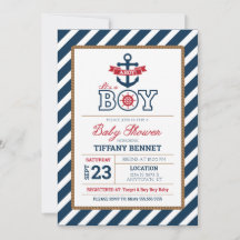 Ahoy It's A BOY! Baby Shower Invitation
