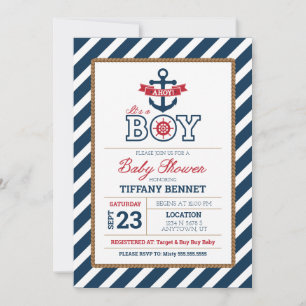 Ahoy It's A BOY! Baby Shower Invitation