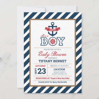 Ahoy It's A BOY! Baby Shower Invitation