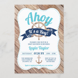 Ahoy It's A Boy Baby Shower Invitation