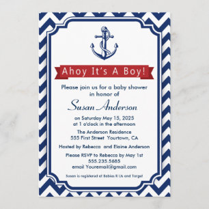 Ahoy! It's a Boy! Baby Shower Invitation