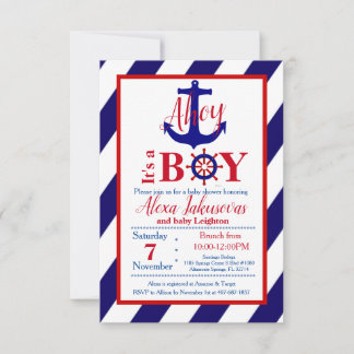 Ahoy! It's a Boy Baby Shower Invitation