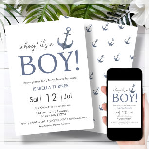 Ahoy! It's a Boy   Baby Shower Invitation