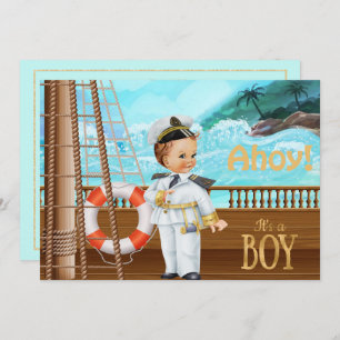Ahoy It's A Boy Baby Shower Invitation