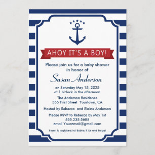 Ahoy! It's a Boy! Baby Shower Invitation