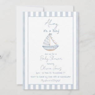 Ahoy It's A Boy Baby Shower Invitation Card