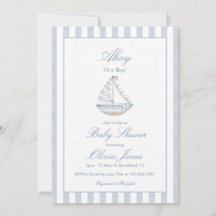 Ahoy It's A Boy Baby Shower Invitation Card