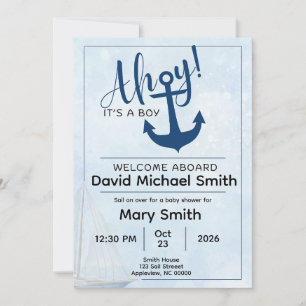 Ahoy It's A Boy Baby Shower Invite