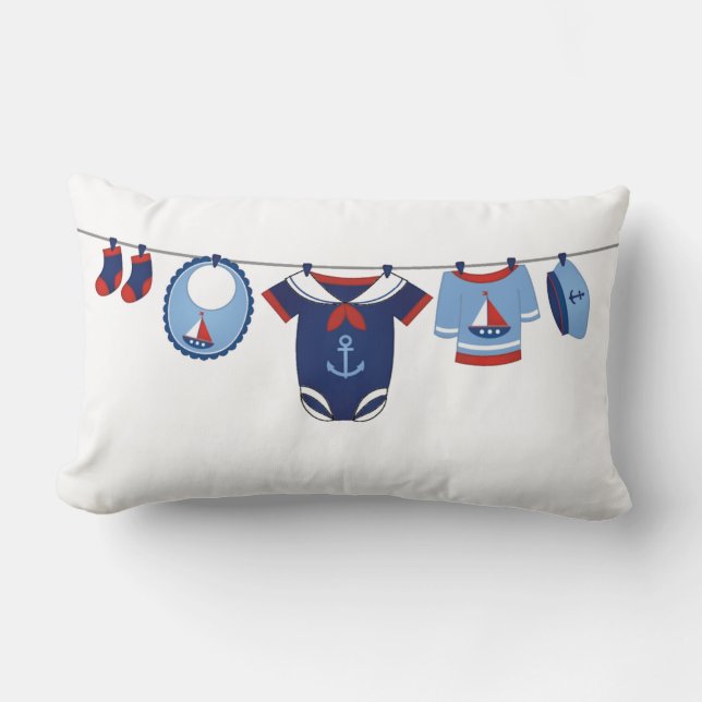 Ahoy It's A Boy Baby Shower Pillow (Front)