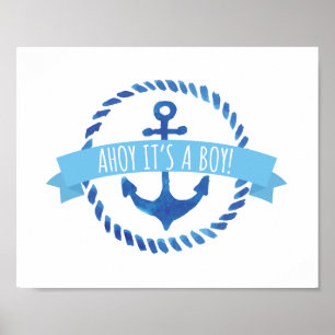 Ahoy It's a Boy Baby Shower Sign