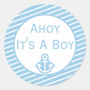 Ahoy It's A Boy Baby Shower Sticker