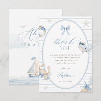 Ahoy It's a Boy Baby Shower Thank You Card