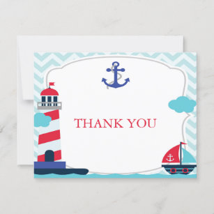 Ahoy It's A Boy baby Shower Thank You Card