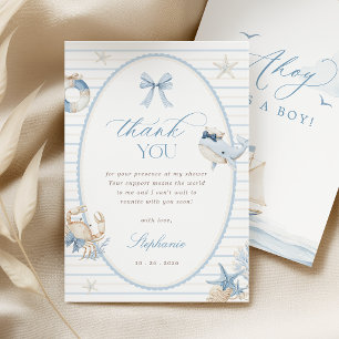 Ahoy It's a Boy Baby Shower Thank You Card