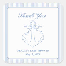 Ahoy It's a Boy Baby Shower Thank You Favour