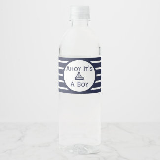 Ahoy It's A Boy Baby Shower Water Bottle Label