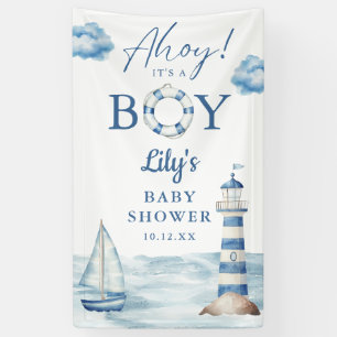 Ahoy Its A Boy Baby Shower Welcome Banner