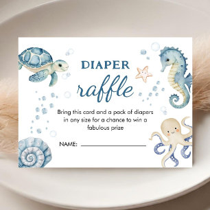 Ahoy It's  A Boy Boy Baby Shower Diaper Raffle Enclosure Card