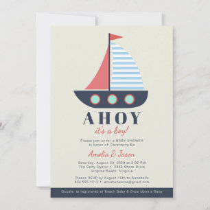 Ahoy It's a Boy Couples Baby Shower Invitation