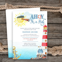 Ahoy it's a Boy Cute Nautical Baby Shower