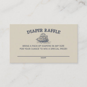 Ahoy Its a boy diaper raffle baby vintage nautical Enclosure Card
