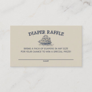 Ahoy Its a boy diaper raffle baby vintage nautical Enclosure Card