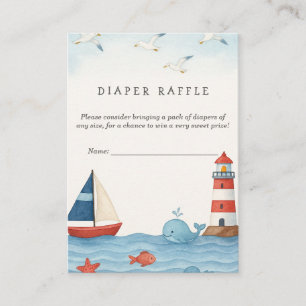 Ahoy It's a Boy Diaper Raffle Enclosure Card