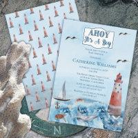 Ahoy It's A Boy Lighthouse Ocean Baby Sprinkle