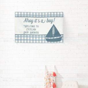 Ahoy It's A Boy Nautical Baby Shower Banner