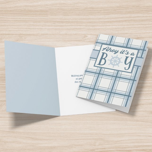 Ahoy It's A Boy Nautical Baby Shower Card (Creator Uploaded)