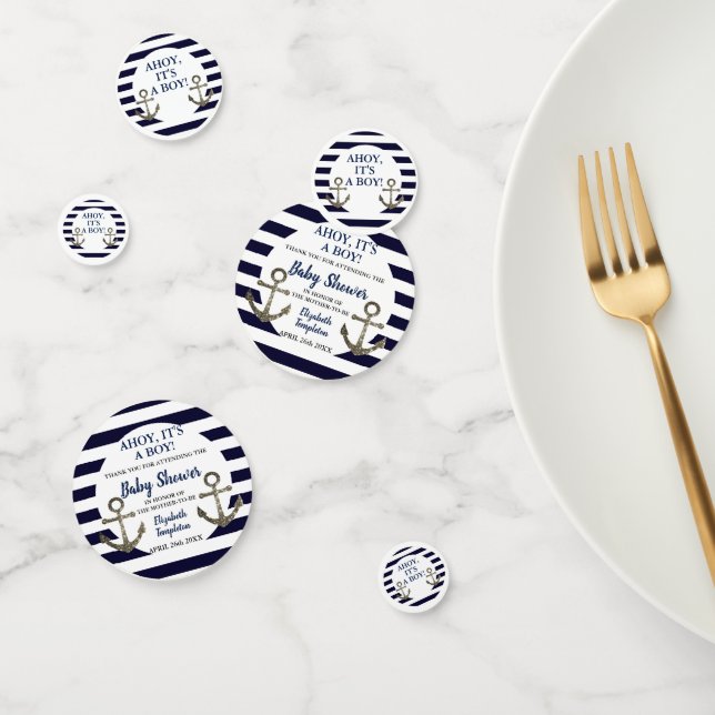Ahoy It's a Boy Nautical Baby Shower Confetti (Group)