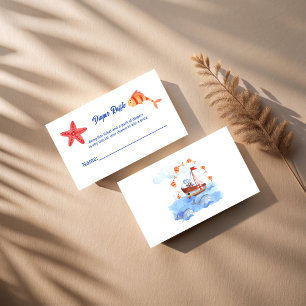 Ahoy it's a boy nautical baby shower diaper raffle enclosure card