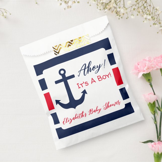 Ahoy It's A Boy! Nautical Baby Shower Favour Bags (Sealed)
