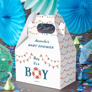 Ahoy It's a Boy Nautical Baby Shower Favour Box