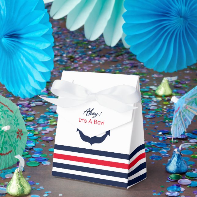 Ahoy It's A Boy! Nautical Baby Shower Favour Box (Party)