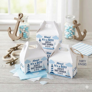 Ahoy It's a Boy Nautical Baby Shower Favour Box