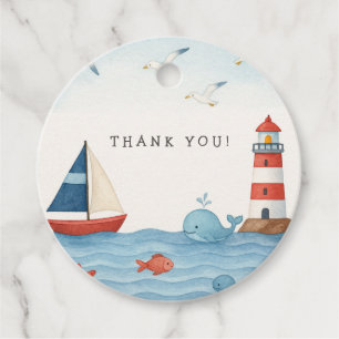 Ahoy It's a Boy Nautical Baby Shower Favour Tags