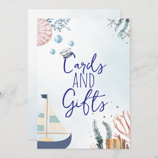 Ahoy It's a Boy Nautical Baby Shower Gifts Sign (Front/Back)